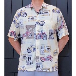 Motorcycle Shirt Casual short sleeve Mens medium picture iconic race bikes MINT